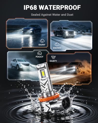 SEALIGHT H11 LED Fog Light Bulb, H16 H8 LED Fog Lights 17000LM 6500K White
