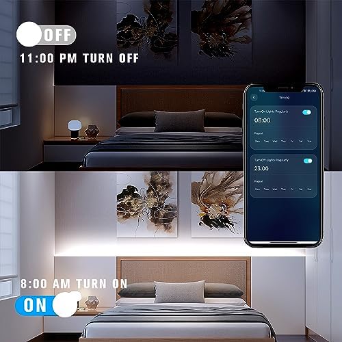 DAYBETTER COB LED Strip Lights,LED Lights for Bedroom 32.8ft,Daylight White