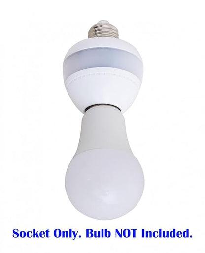 eLEDing Motion Sensor Retrofit Light Socket Adapter – Radar Motion Screw Base for LED CFL Incandescent Bulbs, Smart Dusk-to-Dawn Dimmable Control, 360° Detection, 2-Pack (Bulb Not Included)
