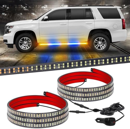 XRIDONSEN 2PCS 60 inch Running Board Strobe Lights Truck Emergency Lights