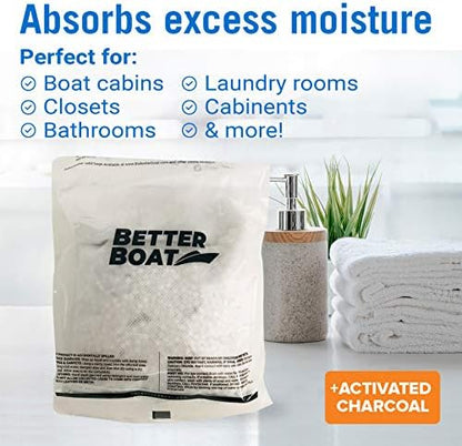 4 Pack Moisture Absorber Refill Bags, Unscented and Fragrance-Free Pellet