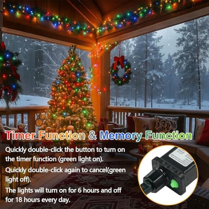 100 LED Connectable String Lights, 33FT Christmas Lights Outdoor Indoor