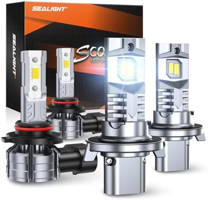 SEALIGHT LED Bulbs Combo for Ford F-150 2004-2014, 9008 H13 + H10 9145 Fog Lights Bulb, Plug and Play LED Upgrade for Trucks, Car Lighting Kits, Pack of 4