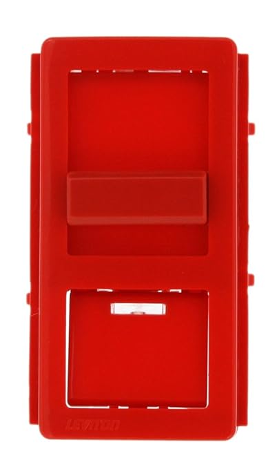 Leviton Color Change Faceplate Only with Locator Light Window – Compatible with IllumaTech Dimmer Switches (Dimmer Switch Not Included), IPKIT-R, Red