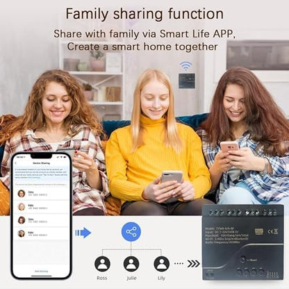 Tuya WiFi Smart 4 Channel 7-32V Relay Switch Module,Dry Contact,Passive Output,Wireless Relay Controller with External Switch Pin,Compatible with Alexa Google Home