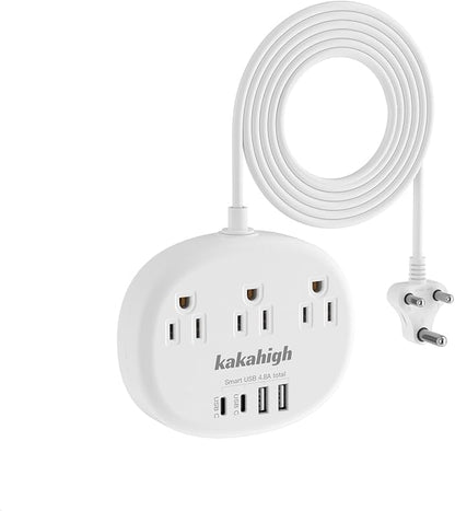 India to US Plug Adapter, India Extension Cord 3FT