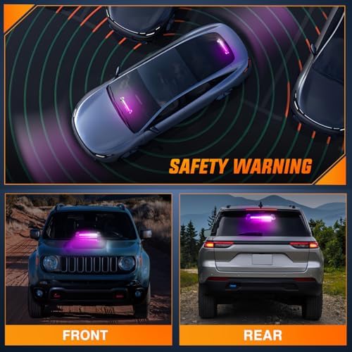 Nilight 12LED Traffic Advisor Strobe Light Bar Purple White Hazard Safety