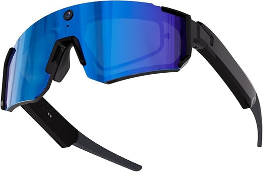 AI Smart Glasses with Camera, 1080P Video Recording Sunglasses, ChatGPT Voice Assistant, Dual Mic ENC & Bone Conduction Open-Ear Audio, 139 Languages Translation for Cycling Travel, 300mAh