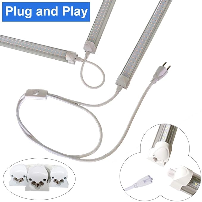 LED Black Light 4Ft Linkable Bar 12PACK, LED 40W Integrated T8 Bulb Blacklight Fixture, UVA 395NM 400NM for Fluorescent Tapestry Poster Body Paint Glow Party