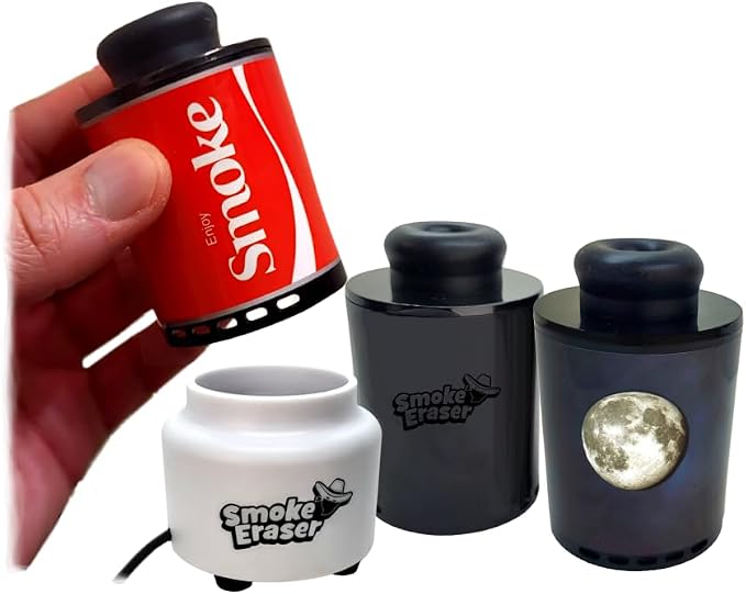Erase Expelled Smoke & Odor. Outlasts All Brands Via Unique Lifespan Controls. (Whether For You or a Buddy, All Nearby Benefit Too). (3 Smoke Eraser + Dock)