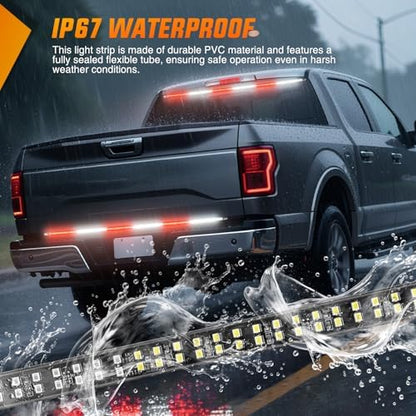 Nilight 48 Inch 288 LED Tailgate Strobe Light Strip Red White