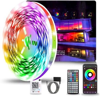 NBBUFF 65.6FT RGB Led Lights for Bedroom with App & Remote Control, 1 Roll
