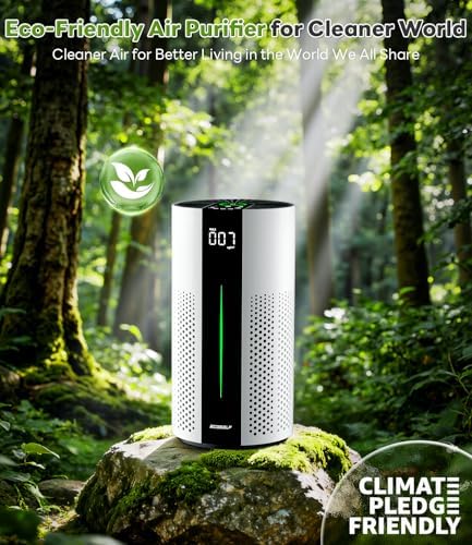 ECOSELF Air Purifiers for Home, Air Purifiers for Bedroom 360° Air Intake, HEPA Air Purifier, Air Cleaner for Smoke