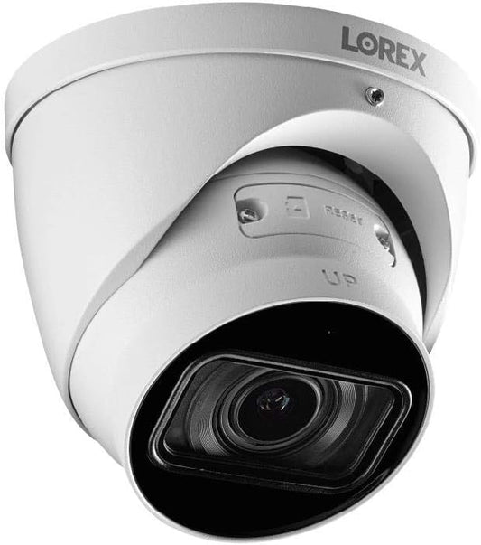 Lorex 4K (8MP) Motorized Varifocal Smart IP Dome Security Camera with Listen-in Audio and Real-Time 30FPS Recording - White