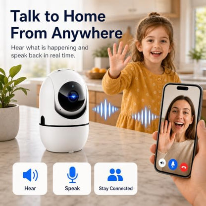 5G Indoor Camera for Home Security, 2K Pet Camera with Phone App, 360° PTZ Indoor Camera for Baby MonitorDog Camera Motion Detection, 2-Way Audio, Night Vision, Cloud&SD Card Storage, Works w/Alexa