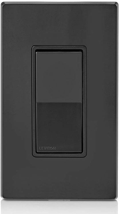 Leviton 5601-2E 15 Amp, 120/277 Volt, Decora Rocker Single-Pole AC Quiet Switch, Residential Grade, Grounding, Black (Pack of 3)