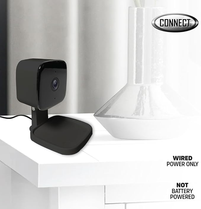 Energizer Smart 2K QHD Security Camera, Wired Indoor 2.4Ghz Wi-Fi Camera, 2-Way Audio, Night Vision, Motion Detection & Instant Alerts, App Control, Cloud & Micro SD Storage, Foldable for Privacy
