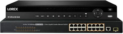 Lorex N882A38B 32 Channel 4K 2x4TB IP Ultra HD Pro Series Security System NVR, Audio, Multiple Recording Modes, Black