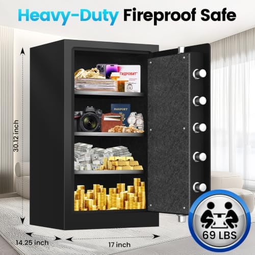 [2026 Upgraded] 35 Mins Heavy Duty Fireproof Safe, 7.5 Cuft Home Safe
