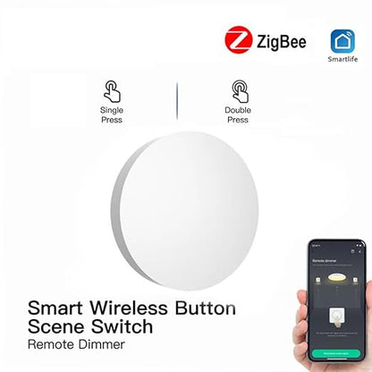 Smart Knob Control Switch, mini Scene Switch for DIY Automation, Remote Button for Lights and appliances Anywhere, no Tool Needed, Ultra Low Consumption with Strong Endurance,