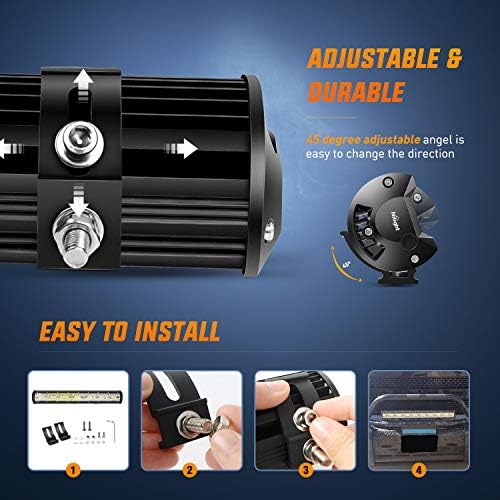 Nilight ZH409 20 Inch 420W Triple Row Flood Spot Combo 42000LM LED Light Bar with Heavy Duty Off-Road Wiring Harness, 2 Years Warranty, White