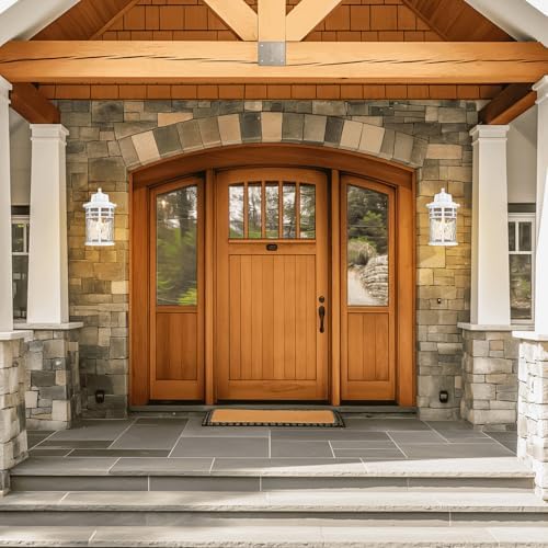 Darkaway Outdoor Wall Light Fixture,2pcs 14.57inch Large Outside Porch Lights Wall Mounted Water Ripple Glass Exterior Waterproof Lantern Modern Wall Sconce Lighting for House Front Door