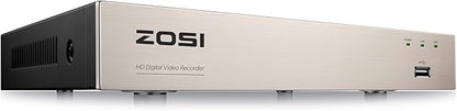ZOSI 1080P 8CH CCTV DVR Recorder with AI Human/Vehicle Detection, 8 Channel 2MP 1080p H.265+ Hybrid 4-in-1 Home Surveillance Wired DVR for HD-TVI/CVI/CVBS/AHD Analog Security Camera (No Hard Drive)