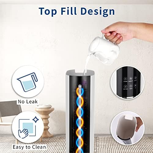 9L / 2.38 Gal Ultrasonic Cool Mist Humidifier for Large Rooms, Top Fill Bedroom Humidifier for Baby & Adults, Smart App & Remote Control, Up to 60H Runtime, Quiet Air Humidifier for Home