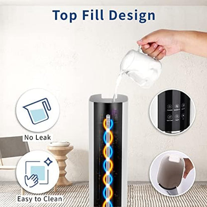 9L / 2.38 Gal Ultrasonic Cool Mist Humidifier for Large Rooms, Top Fill Bedroom Humidifier for Baby & Adults, Smart App & Remote Control, Up to 60H Runtime, Quiet Air Humidifier for Home