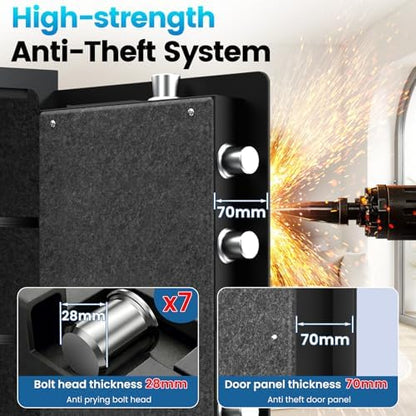 [2026 Upgraded] 35 Mins Heavy Duty Fireproof Safe, 7.5 Cuft Home Safe
