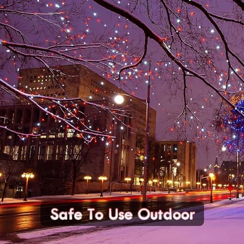Connectable 88Ft 240LED Christmas String Lights Outdoor Indoor, Red&White