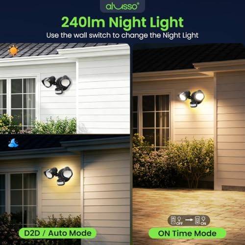 ALUSSO Motion Sensor Outdoor Lights , 30W 3500LM Flood Lights Outdoor 120V
