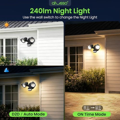 ALUSSO Motion Sensor Outdoor Lights , 30W 3500LM Flood Lights Outdoor 120V