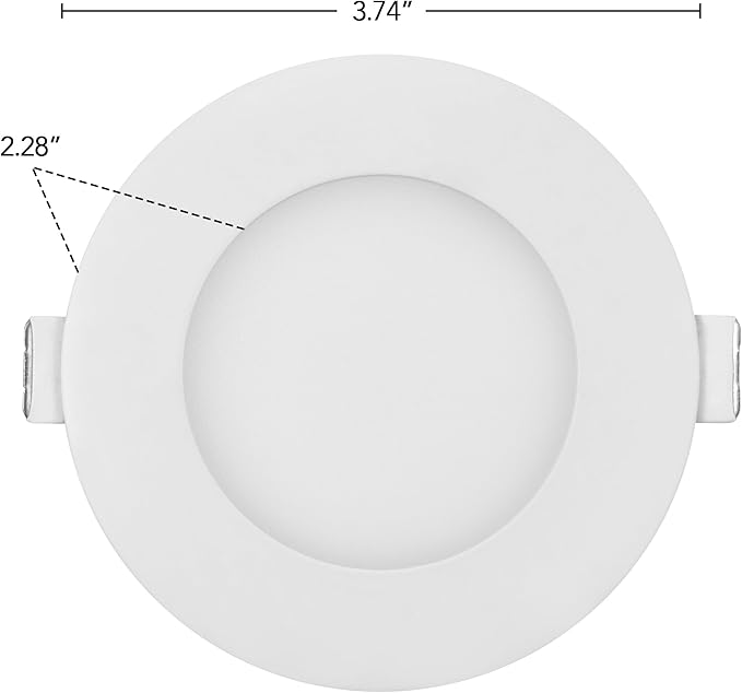 Maxxima 3 in. 2 Hour Fire Rated Ultra Thin LED Downlight, Slim Recessed Canless Light, IC Rated, 600 Lumens, 5 Color Temperature Selectable 2700K/3000K/3500K/4000K/5000K, Dimmable, J-Box Included
