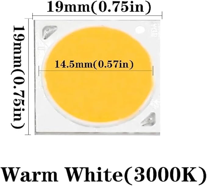 1pcs High Power 80W 37.5V Led COB LED Bulbs Chip Small Size High Density Chip Lamp Smart IC Chip for DIY Warm White(Warm White)