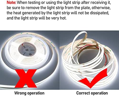 24V COB LED Strip Light Cool White 6000K 2400LEDs 16.4ft/5M 4500lm