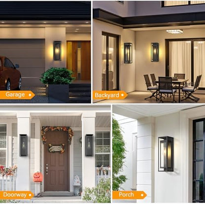 20in Large Outdoor Wall Light Black Modern Sconce Exterior Lighting Fixture
