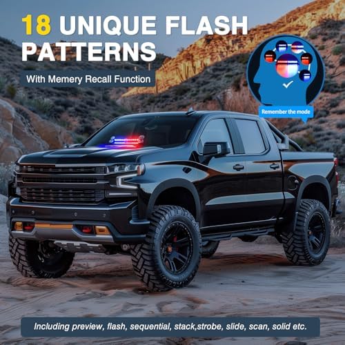 Nilight 12LED Traffic Advisor Strobe Light Bar Red Blue Hazard Safety