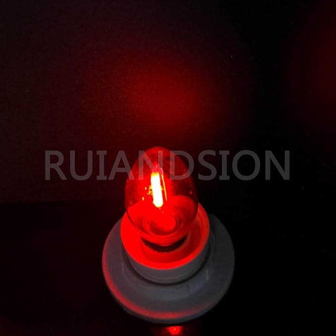 Ruiandsion E12 LED Bulb 110V Red E12 Screw-in for Chandelier Holiday Light String Wall Night Display Light Pack of 6