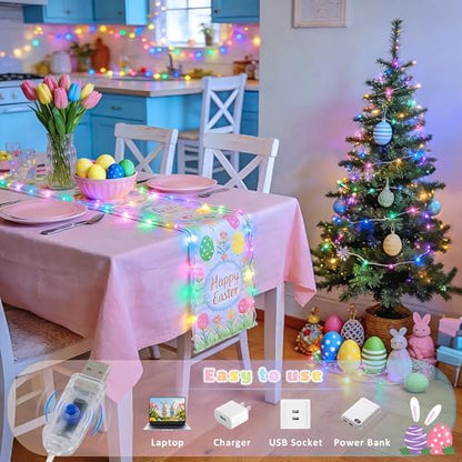 JMEXSUSS 100 LED Easter Fairy Lights for Classroom,Classroom Lights Plug in