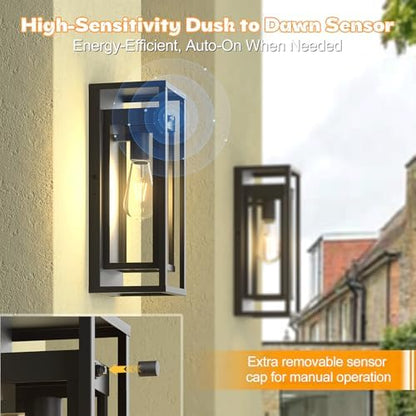 Dusk to Dawn Outdoor Wall Light 15in Waterproof Large Porch Sconce