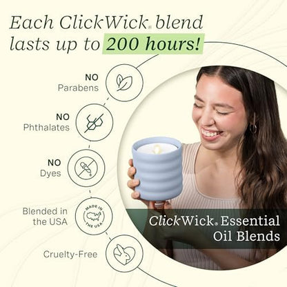 Lifelines Flameless Candle Diffuser with 2 Clickwick Essential Oil Blends