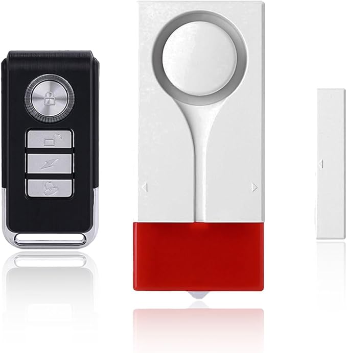 Car Anti-Theft Vibration Alarm, 108dB Auto Door Security Anti Theft Device with Red Light, Wireless Remote Car Window Alarm System, Magnetic Anti Theft Device for Motorcycle, Truck