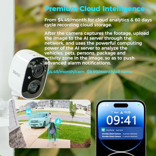 CG6S Security Camera and DB3 2K Smart Video Doorbell with Chime,Battery Powered,Easy to Setup,PIR Motion Detection,Two Way Audio, Audible Flashlight Siren,2.4GHz Wi-Fi Color Night Vision, 180 Days Exc