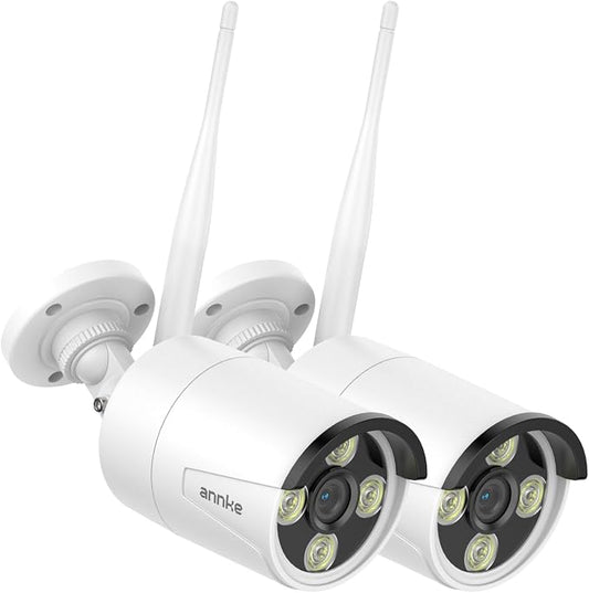 ANNKE 2Pcs 2K Add-On Wi-Fi Outdoor Security Cameras, 3MP Wireless IP Camera