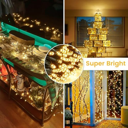 Extra-Long 165Ft 500LED Christmas String Lights Outdoor Indoor, Warm White