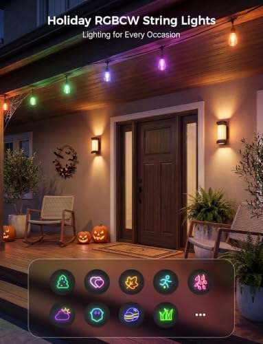 XMCOSY+ Smart Outdoor String Lights 98FT, LED Patio Lights with App Control