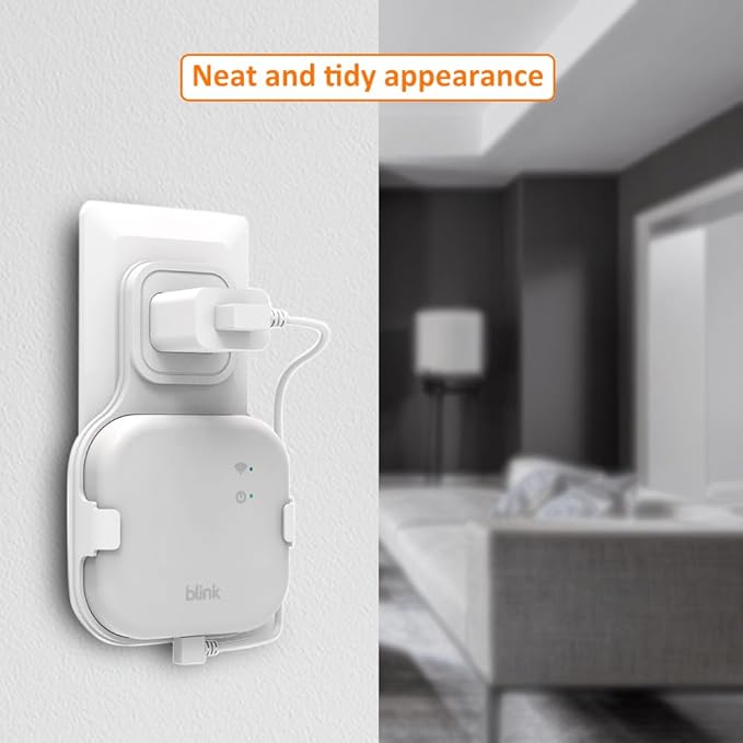 AutoSonic All-New Mount Compatible with Blink Sync Module XR | Outlet Wall Holder Mounting Bracket Accessories | USB-C Cable Included | White