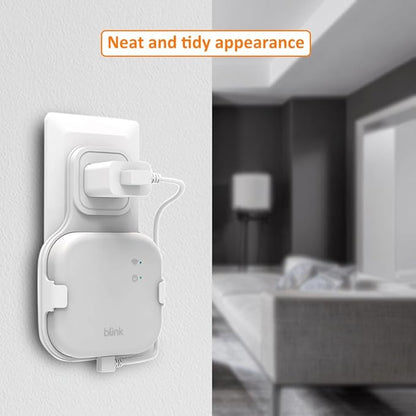 AutoSonic All-New Mount Compatible with Blink Sync Module XR | Outlet Wall Holder Mounting Bracket Accessories | USB-C Cable Included | White