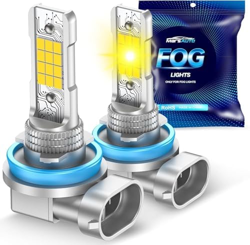 Marsauto H16 H11 H8 LED Fog Light Bulb Yellow, 12,000LM 3500K Amber Yellow